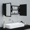 Rogal Armario Espejo De Baño Con Luz Led Negro 90x12x45 Cm Rogal