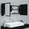 Rogal Armario Espejo De Baño Con Luz Led Negro 100x12x45 Cm Rogal