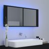 Rogal Armario Espejo De Baño Con Luz Led Negro 100x12x45 Cm Rogal