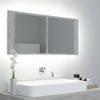 Rogal Armario Espejo De Baño Con Luz Led Gris Hormigón 100x12x45 Cm Rogal