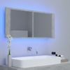 Rogal Armario Espejo De Baño Con Luz Led Gris Hormigón 100x12x45 Cm Rogal