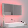 Rogal Armario Espejo De Baño Con Luz Led Gris Hormigón 100x12x45 Cm Rogal