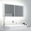 Rogal Armario Espejo De Baño Luz Led Blanco Brillante 100x12x45 Cm Rogal