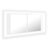 Rogal Armario Espejo De Baño Luz Led Blanco Brillante 100x12x45 Cm Rogal