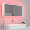 Rogal Armario Espejo De Baño Luz Led Blanco Brillante 100x12x45 Cm Rogal