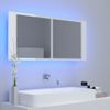 Rogal Armario Espejo De Baño Luz Led Blanco Brillante 100x12x45 Cm Rogal