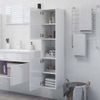 Armario De Baño Madera Contrachapada Blanco Brillo 30x30x130 Cm Vidaxl