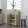 Armario De Baño Madera Contrachapada Roble Sonoma 60x33x80 Cm Vidaxl