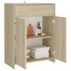 Armario De Baño Madera Contrachapada Roble Sonoma 60x33x80 Cm Vidaxl