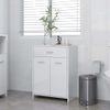 Armario De Baño Madera Contrachapada Blanco Brillo 60x33x80 Cm Vidaxl