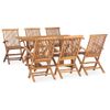 Set Comedor De Jardín Plegable 7 Piezas Madera Maciza De Teca Vidaxl