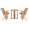 Set De Comedor De Jardín Plegable 5 Pzas Madera Maciza De Teca Vidaxl