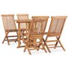 Set De Comedor De Jardín Plegable 5 Pzas Madera Maciza De Teca Vidaxl