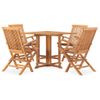 Set De Comedor De Jardín Plegable 5 Pzas Madera Maciza De Teca Vidaxl