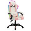 Silla Gaming Con Luces Led Rgb Cuero Sintético Rosa Y Negro