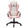 Silla Gaming Con Luces Led Rgb Cuero Sintético Rosa Y Negro