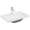 Lavabo Empotrado Con Grifo Cerámica Blanco 61x39x18 Cm Vidaxl