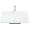 Lavabo Empotrado Con Grifo Cerámica Blanco 61x39x18 Cm Vidaxl