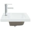 Lavabo Empotrado Con Grifo Cerámica Blanco 61x39x18 Cm Vidaxl