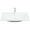 Lavabo Empotrado Con Grifo Cerámica Blanco 81x39x18 Cm Vidaxl