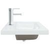 Lavabo Empotrado Con Grifo Cerámica Blanco 101x39x18 Cm Vidaxl