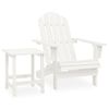 Silla Con Otomana Y Mesa Jardín Adirondack Macizo Abeto Blanco Vidaxl