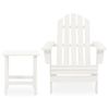 Silla Con Otomana Y Mesa Jardín Adirondack Macizo Abeto Blanco Vidaxl