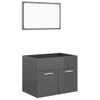 Set Muebles De Baño 2 Piezas Madera Contrachapada Gris Brillo Vidaxl