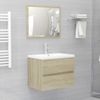 Set De Muebles De Baño 2 Pzas Madera Contrachapada Roble Sonoma Vidaxl