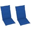 Sillas De Jardã­n 2 Uds Y Cojines Azul Royal Madera Maciza Teca Vidaxl