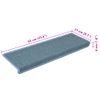 Alfombras De Peldaños De Escalera 15 Uds Azul 65x21x4 Cm Vidaxl