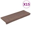 Alfombras De Peldaños De Escalera 15 Uds Marrón 65x21x4 Cm Vidaxl