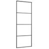 Puerta Corredera Esg Aluminio Y Vidrio Esg Negra 76x205 Cm Vidaxl