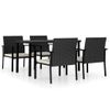 Conjunto De Comedor De Jardín 5 Piezas Ratán Sintético Negro Vidaxl