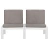 Set De Muebles De Jardín 2 Piezas Con Cojines Plástico Blanco Vidaxl