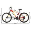 Bicicleta Montaña 21 Velocidades 27,5 Pulgadas Rueda 38 Cm Rojo Vidaxl