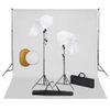 Kit Estudio Fotográfico Lámparas Sombrillas Fondo Y Reflector Vidaxl