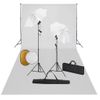 Kit Estudio Fotográfico Lámparas Sombrillas Fondo Y Reflector Vidaxl