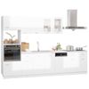 Juego De Muebles De Cocina 7 Piezas Aglomerado Blanco Brillo Vidaxl