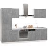 Juego Muebles De Cocina 7 Pzas Madera Ingeniería Gris Hormigón Vidaxl