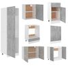 Juego Muebles De Cocina 7 Pzas Madera Ingeniería Gris Hormigón Vidaxl