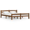 Estructura De Cama Madera Maciza Pino Marrón Miel 160x200 Cm Vidaxl