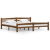 Estructura De Cama Madera Maciza Pino Marrón Miel 200x200 Cm Vidaxl