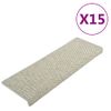 Alfombrilla Autoadhesiva Escalera Sisal 15 Uds Gris 65x25 Cm