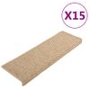 Alfombrilla Autoadhesiva Escalera Sisal 15 Uds Arena 65x25 Cm