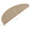 Alfombrilla Autoadhesiva Escalera 15 Uds Beige Oscuro 56x17x3cm Vidaxl