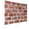 Paneles De Pared 3d Diseño De Ladrillo 10 Uds Eps Marrón Oscuro Vidaxl