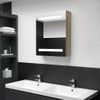 Rogal Armario De Baño Con Espejo Led Color Roble 50x14x60 Cm Rogal