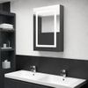 Rogal Armario De Baño Con Espejo Led Gris Brillante 50x13x70 Cm Rogal