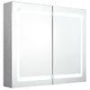 Rogal Armario De Baño Con Espejo Led Gris Hormigón 80x12x68 Cm Rogal